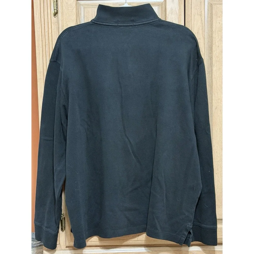 Polo Ralph Lauren Mens Black 1/4 Zip Estate Rib Knit Pullover Sweater Size XL